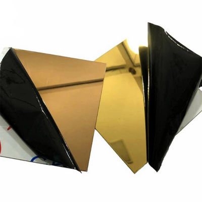 Walzte dekorative Edelstahlblech-Platte des Spiegel-8K goldene Farbe 201 304 316 316L kalt
